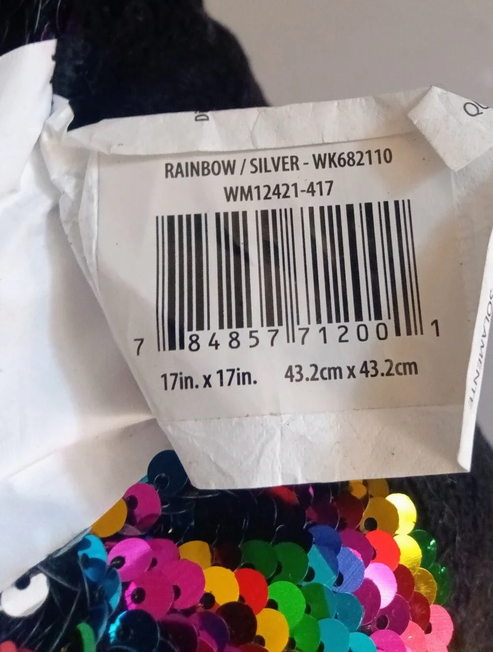 Set Of 2 Mainstays Reversible Sequin Sparkle Throw Pillows Rainbow 17X17 New